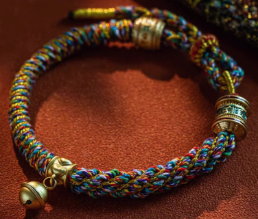 Five Paths to Fortune – Tibetan Mantra Cord Bracelet — handmade Tibetan bracelet