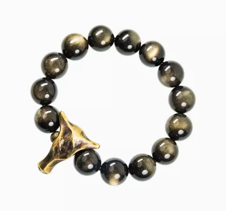 Obsidian bracelet — detail view 4