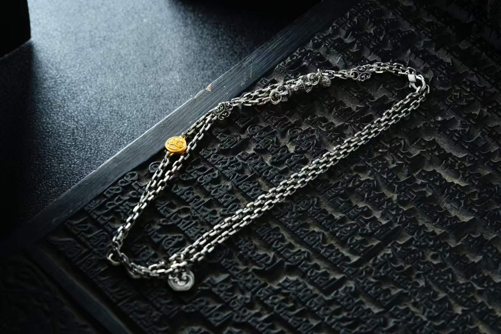 Blessing of Bailam — Guardian Silver Chain — handmade Tibetan charm