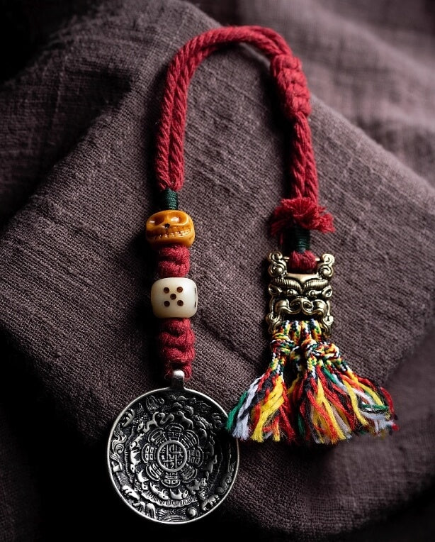 Tibetan Handwoven Multi-Use Ornament – For Luck & Protection — handmade Tibetan charm