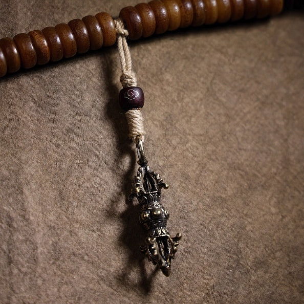 Tibetan Brass Vajra Bodhi Side-Hung Bracelet – For Protection & Fortune — handmade Tibetan bracelet