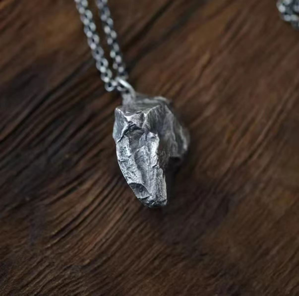 Rock of Endurance Necklace — 925 Sterling Silver, Tibetan Symbol of Strength — handmade Tibetan necklace
