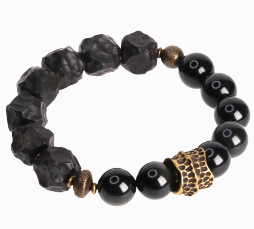 Obsidian bracelet — detail view 2