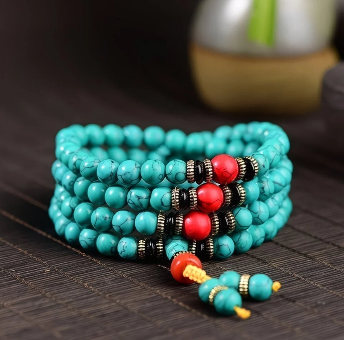 Tibetan Charm Turquoise Blessing Bracelet