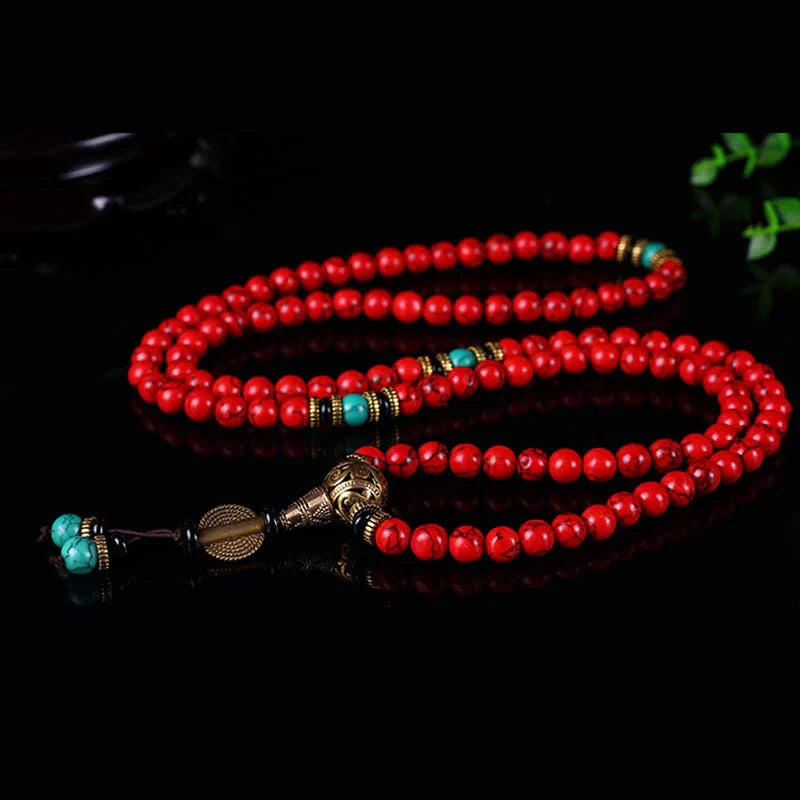 Red Turquoise mala — detail view 3