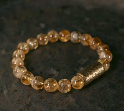 Tibetan Citrine Bracelet for Wealth & Inner Harmony — handmade Tibetan bracelet