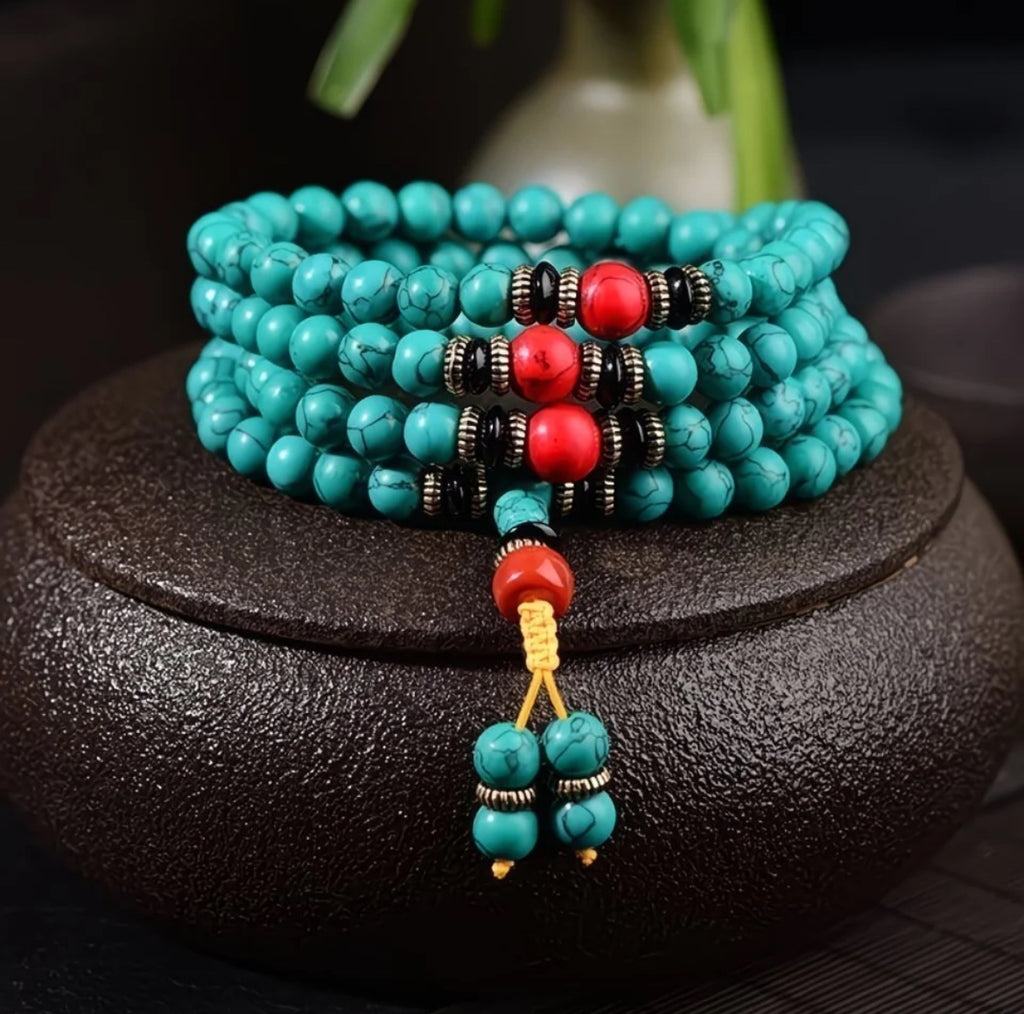 Tibetan Charm Turquoise Blessing Bracelet