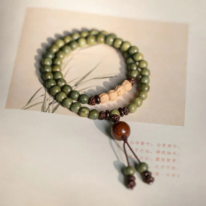 Serenity Root – Green Sandalwood Peace Bracelet — handmade Tibetan bracelet