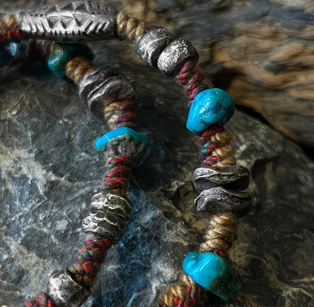 Realm Turquoise Shadow Tibetan Tassel Necklace