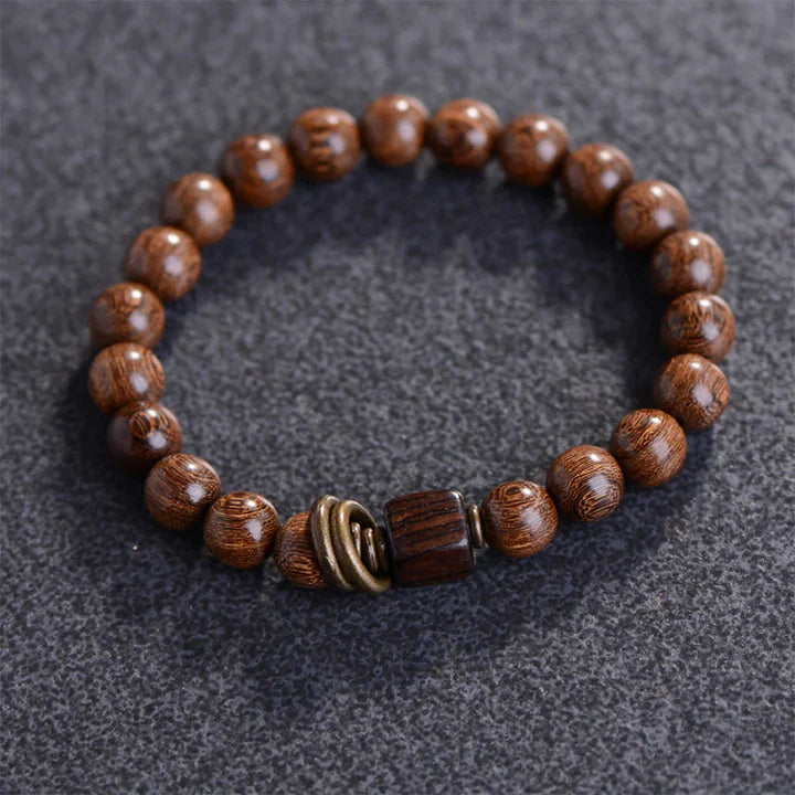 Phoebe Zhennan Wood Spirituality Bracelet — handmade Tibetan bracelet