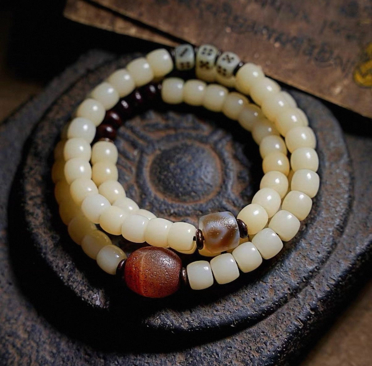 Tibetan Charm & Zen Spirit · Multi-Gem Bodhi Prayer Beads