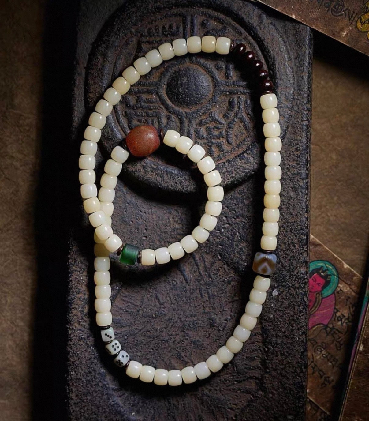 Tibetan Charm & Zen Spirit · Multi-Gem Bodhi Prayer Beads
