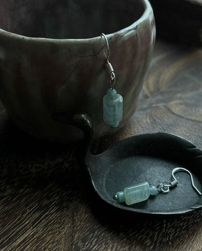 Blue Water Jadeite Tranquility Earrings | Tibetan Stone Jewelry