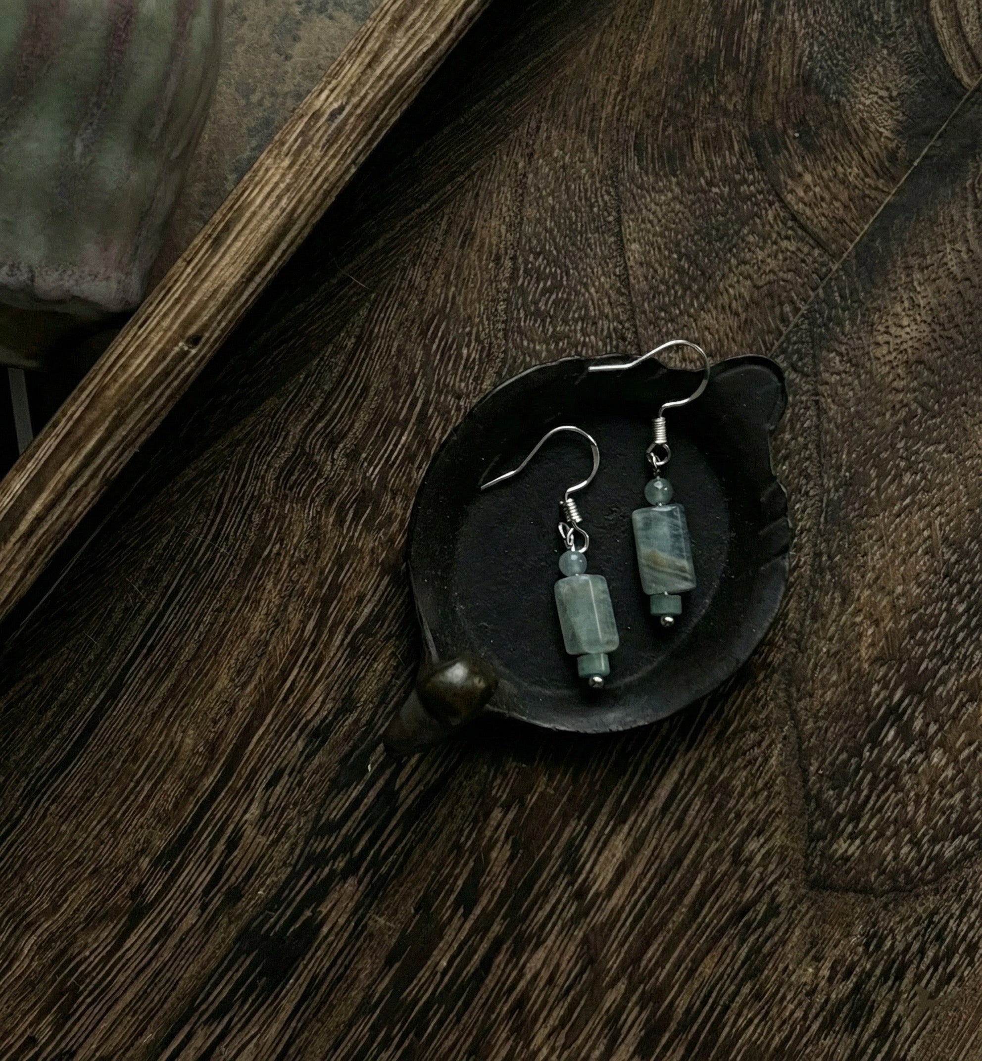 Blue Water Jadeite Tranquility Earrings