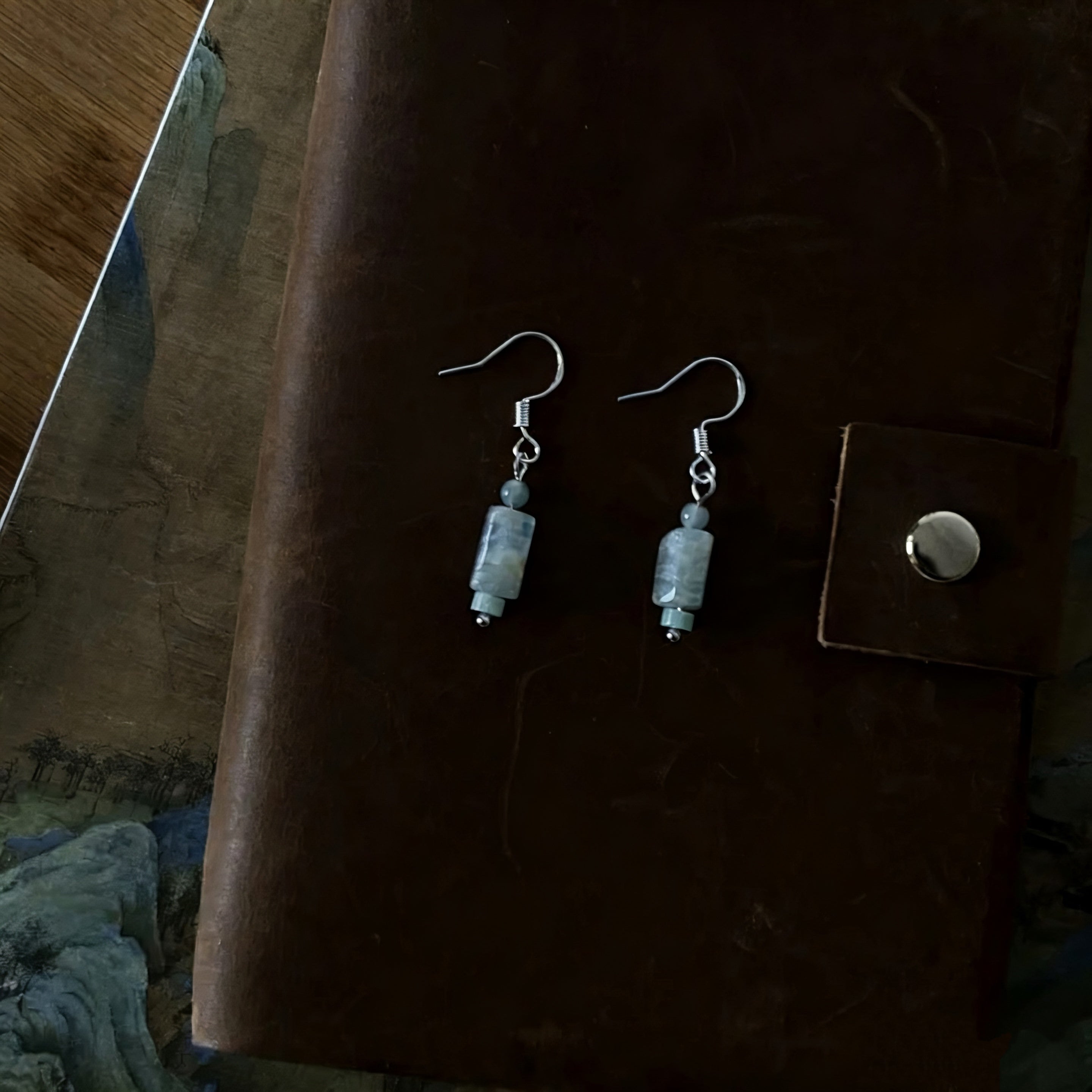 Blue Water Jadeite Tranquility Earrings