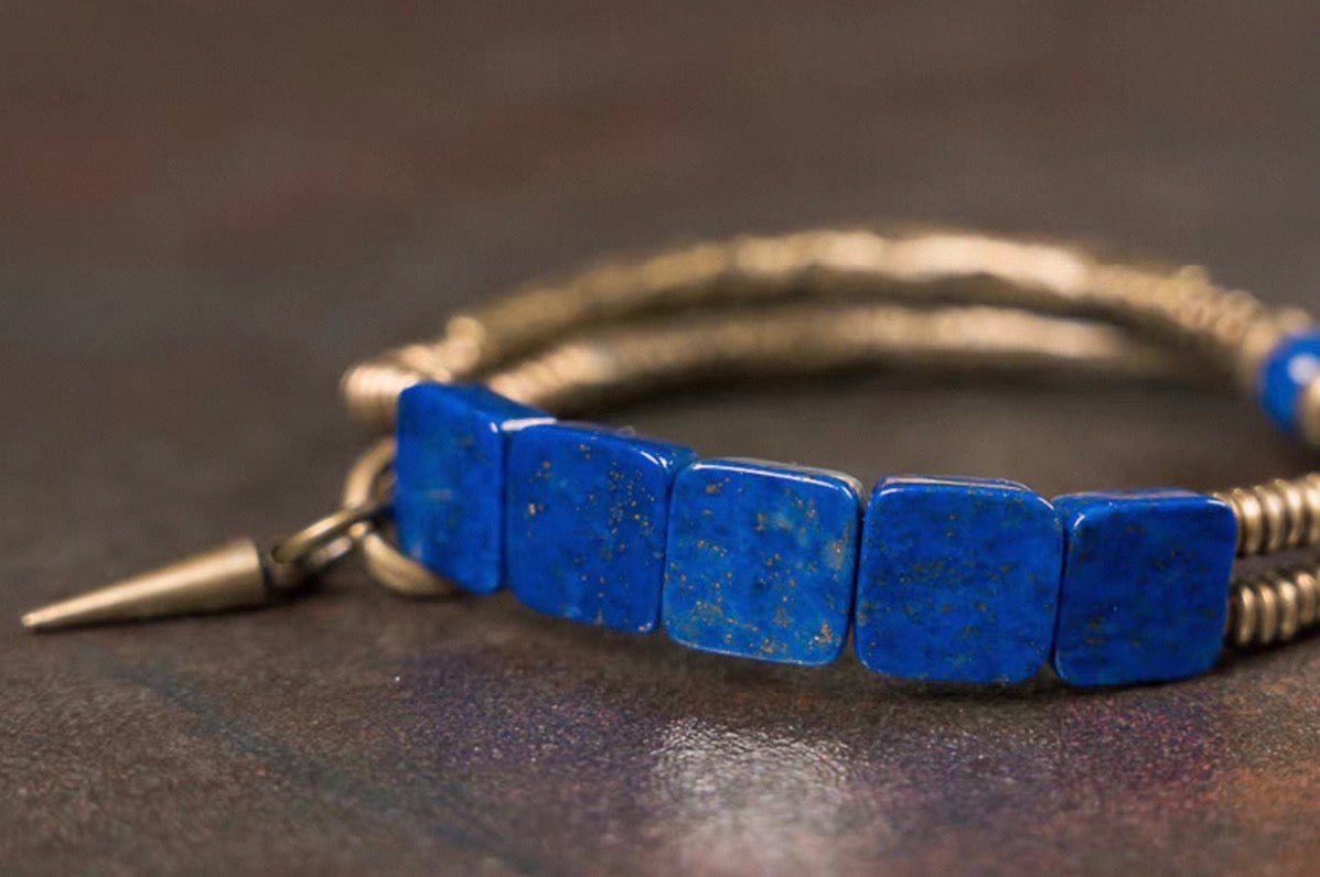 Square-Stone Lapis Lazuli · Vintage Guardian Bracelet
