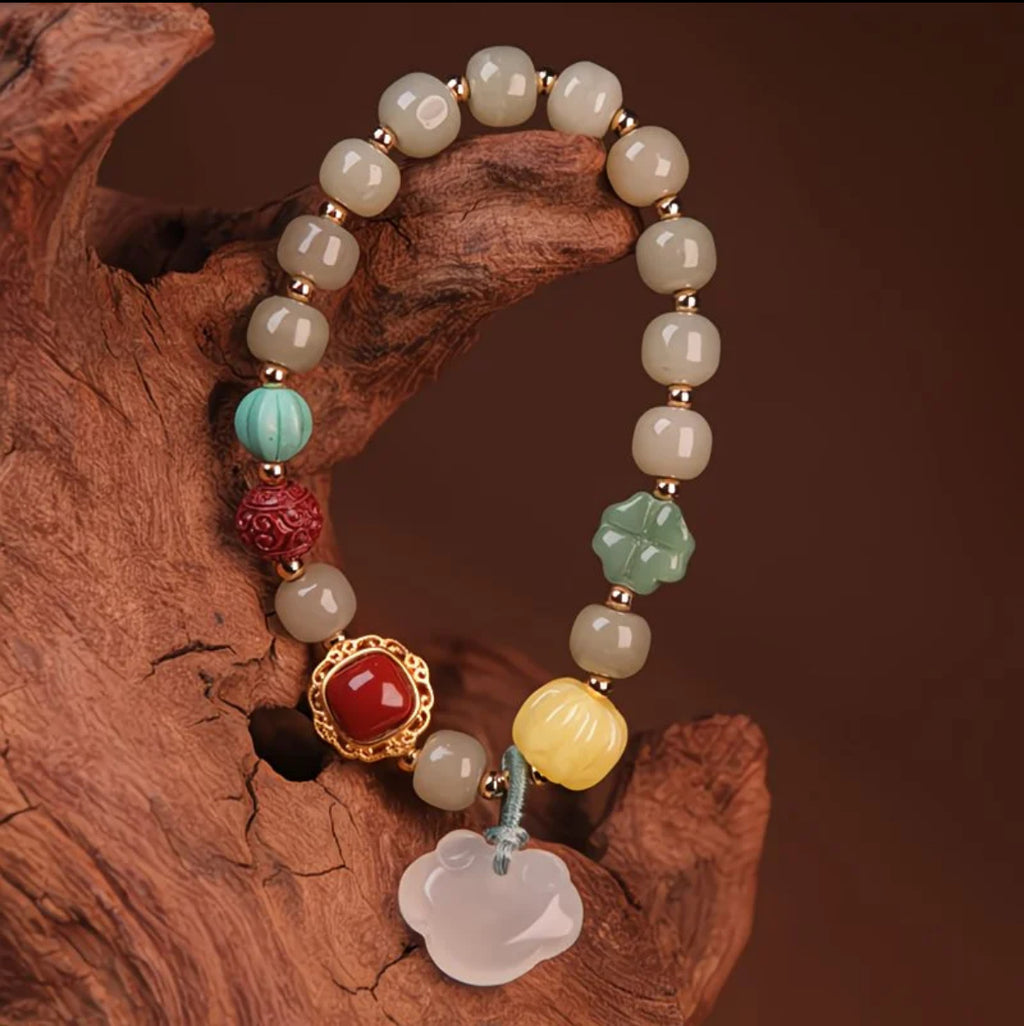 Tibetan Realm Spirit・Hetian Jade Multi - Gem Luck - Bringing Bracelet