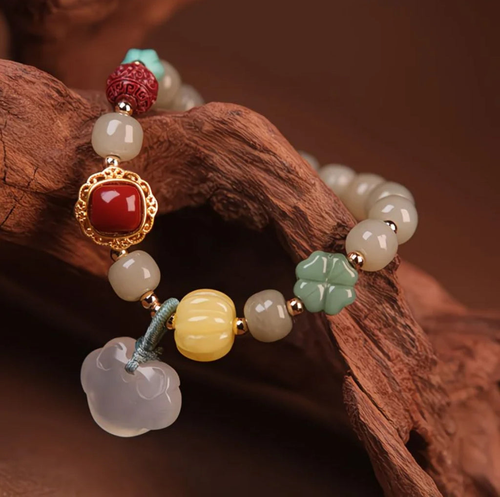 Tibetan Realm Spirit・Hetian Jade Multi - Gem Luck - Bringing Bracelet