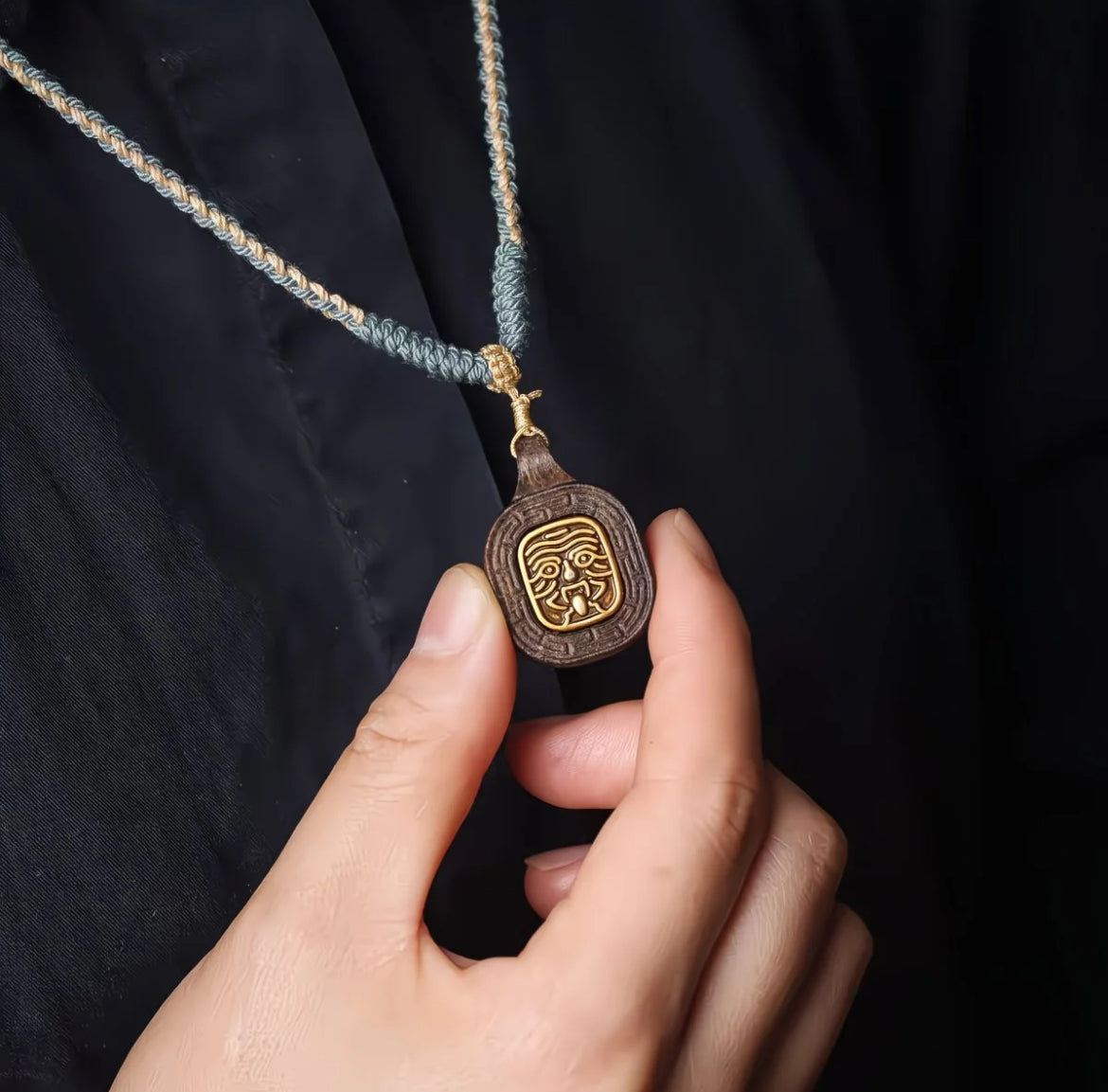 Zhalilhamu Fortune Charm Wooden Pendant Chain