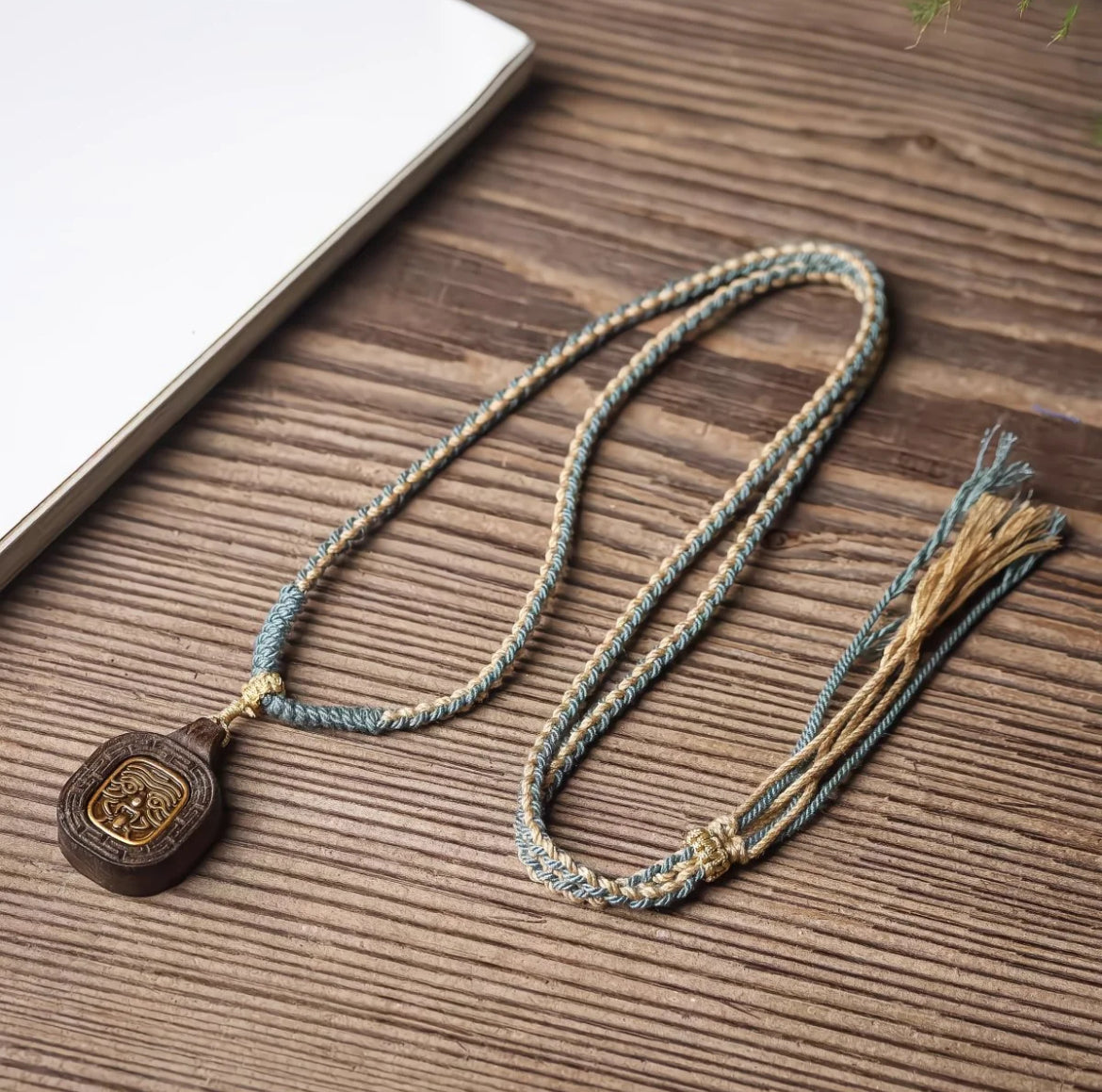 Zhalilhamu Fortune Charm Wooden Pendant Chain