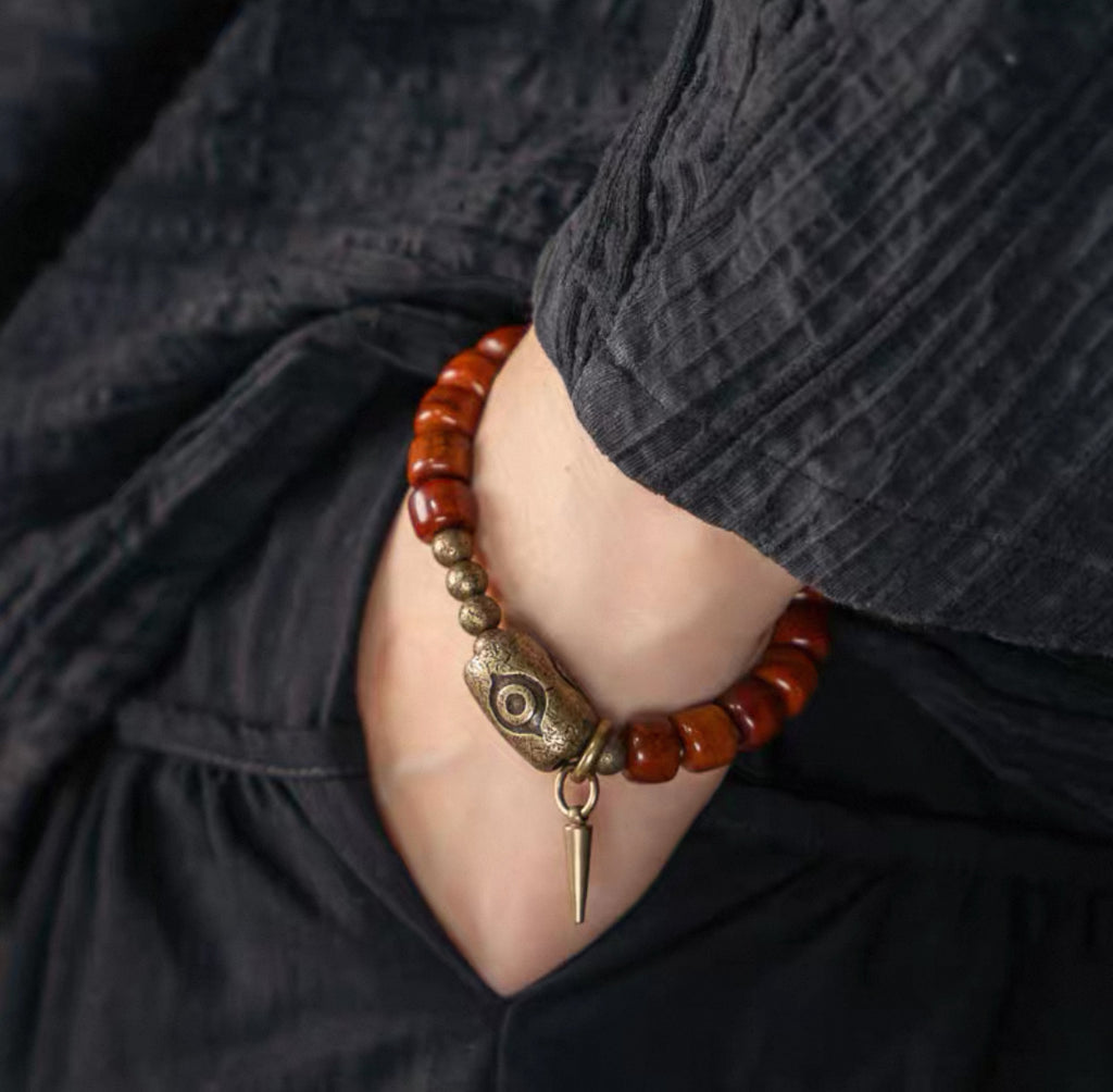 Vintage Ox Bone & Brass Handmade Bracelet