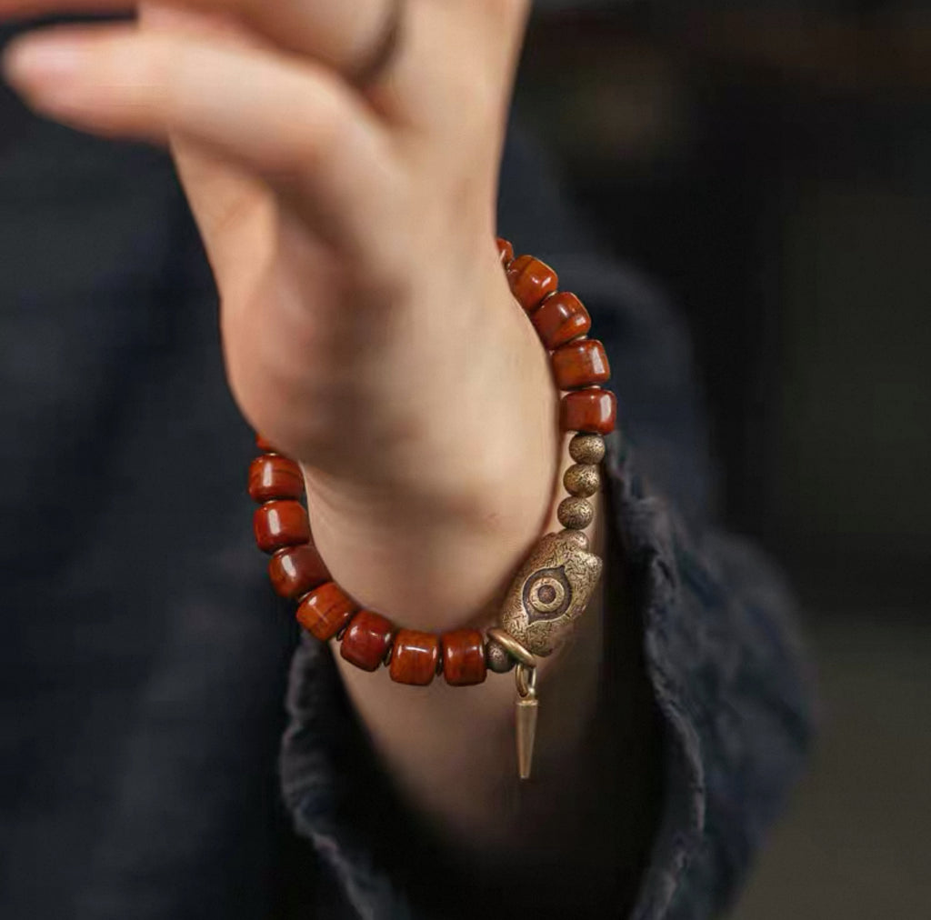 Vintage Ox Bone & Brass Handmade Bracelet