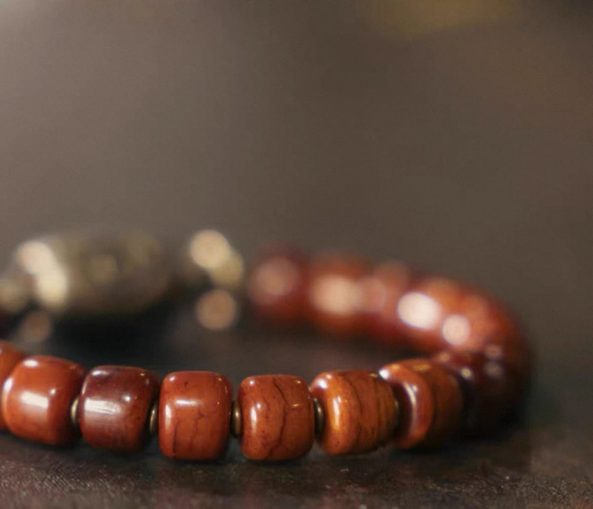 Vintage Ox Bone & Brass Handmade Bracelet