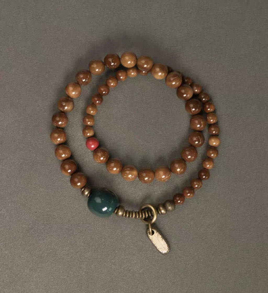 Natural Kuka &amp; Alashan Agate Vintage Bracelet