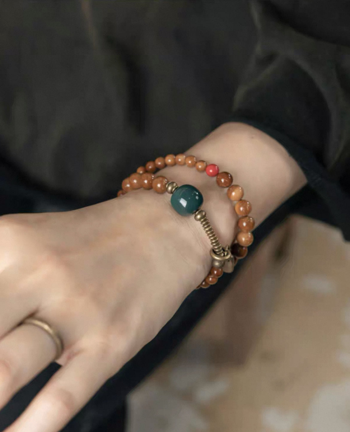 Natural Kuka &amp; Alashan Agate Vintage Bracelet