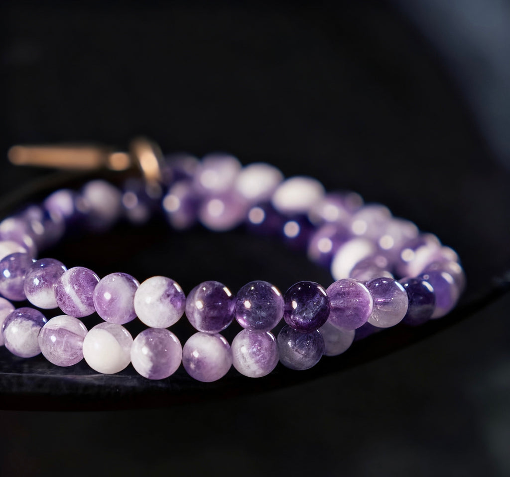 Dream Amethyst &amp; Vintage Brass Bracelet (Inspiration・Calm)
