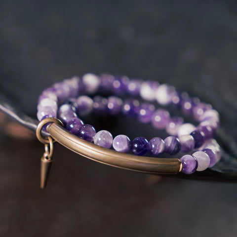 Dream Amethyst & Brass Bracelet | Calm & Inspiration Zen Jewelry