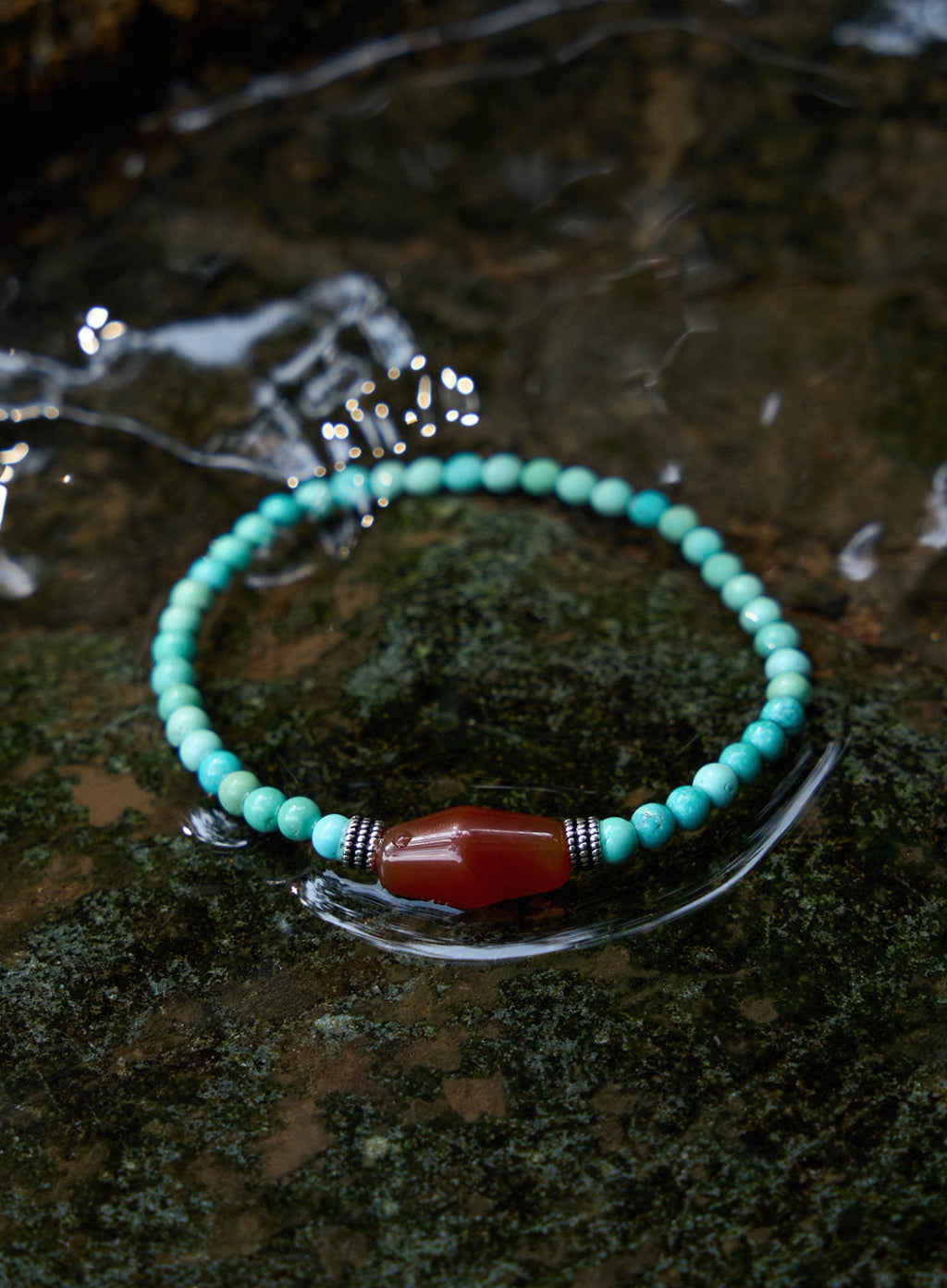 Lucky Flow Turquoise - Carnelian Bracelet