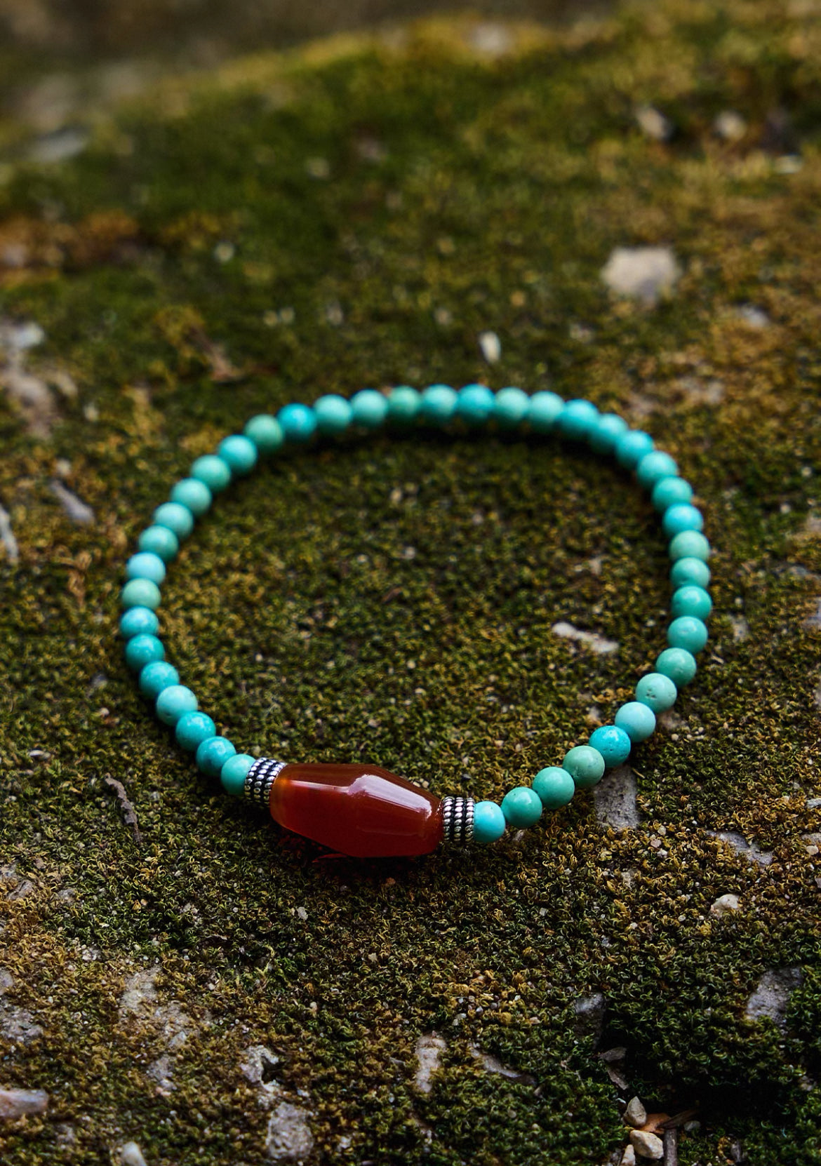 Lucky Flow Turquoise - Carnelian Bracelet
