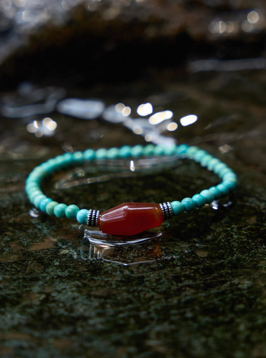 Lucky Flow Turquoise - Carnelian Bracelet