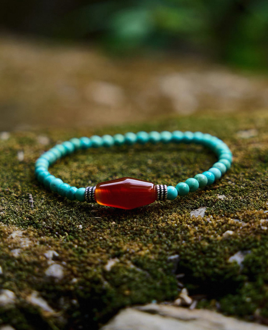 Lucky Flow Turquoise - Carnelian Bracelet