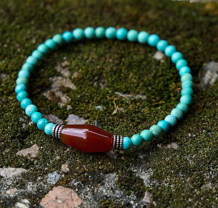 Lucky Flow Turquoise - Carnelian Bracelet