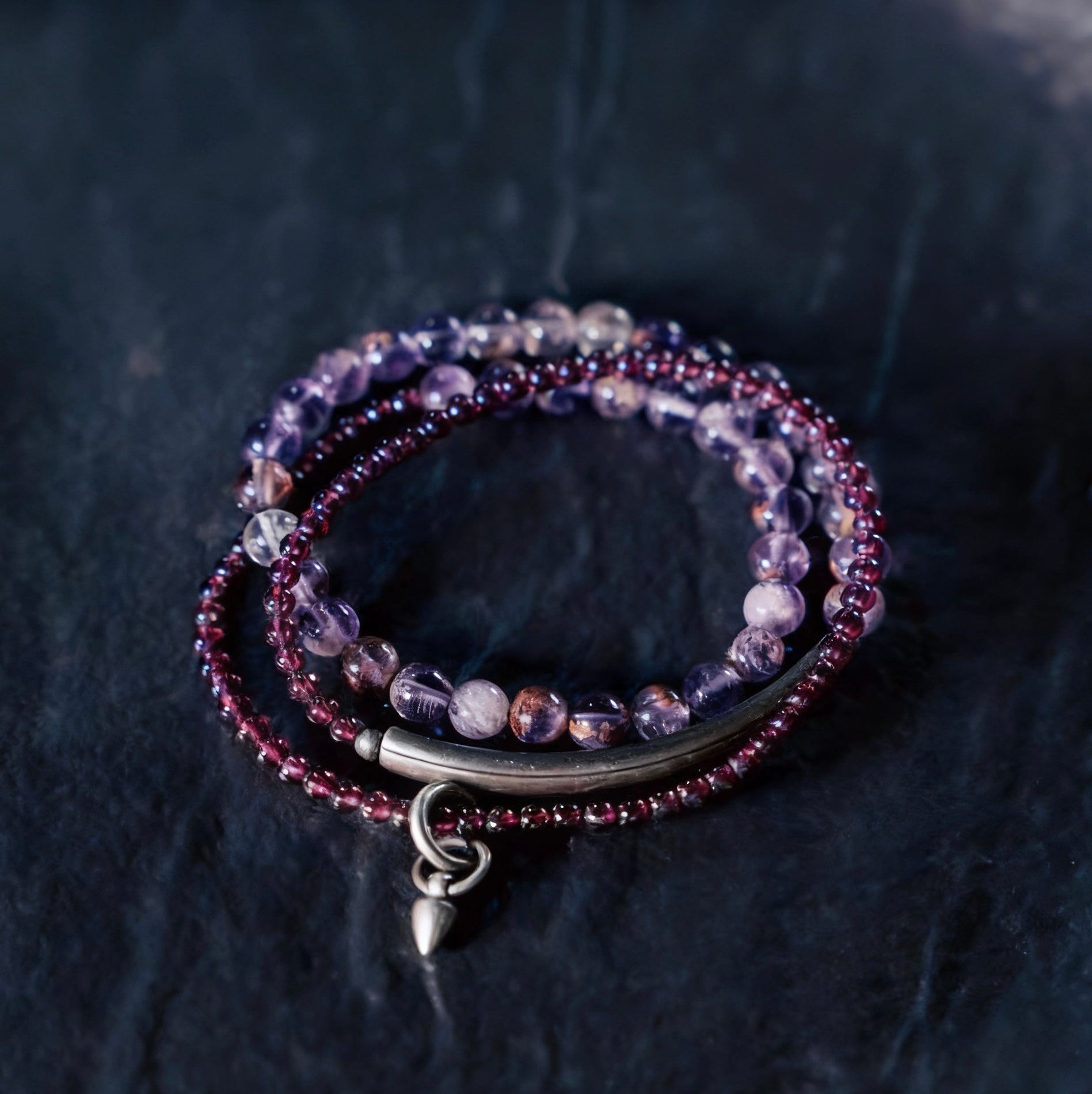 Purple Phantom Garnet Fortune Energy Bracelet