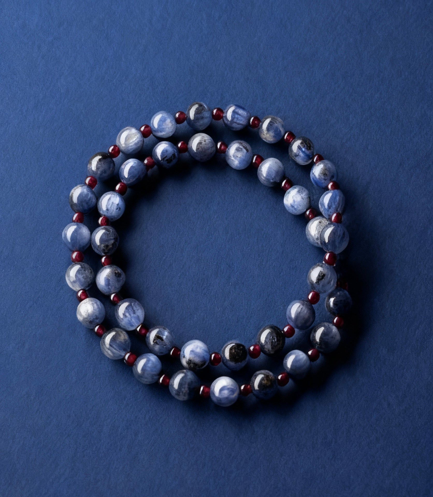 Kyanite & Garnet Energy Bracelet | Focus & Vitality Healing Stone — View 6 | TibetanSerenity