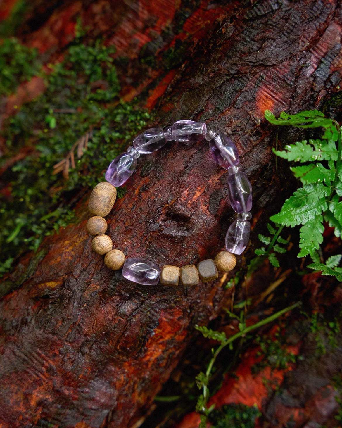 Amethyst &amp; Agarwood Spiritual Healing Bracelet