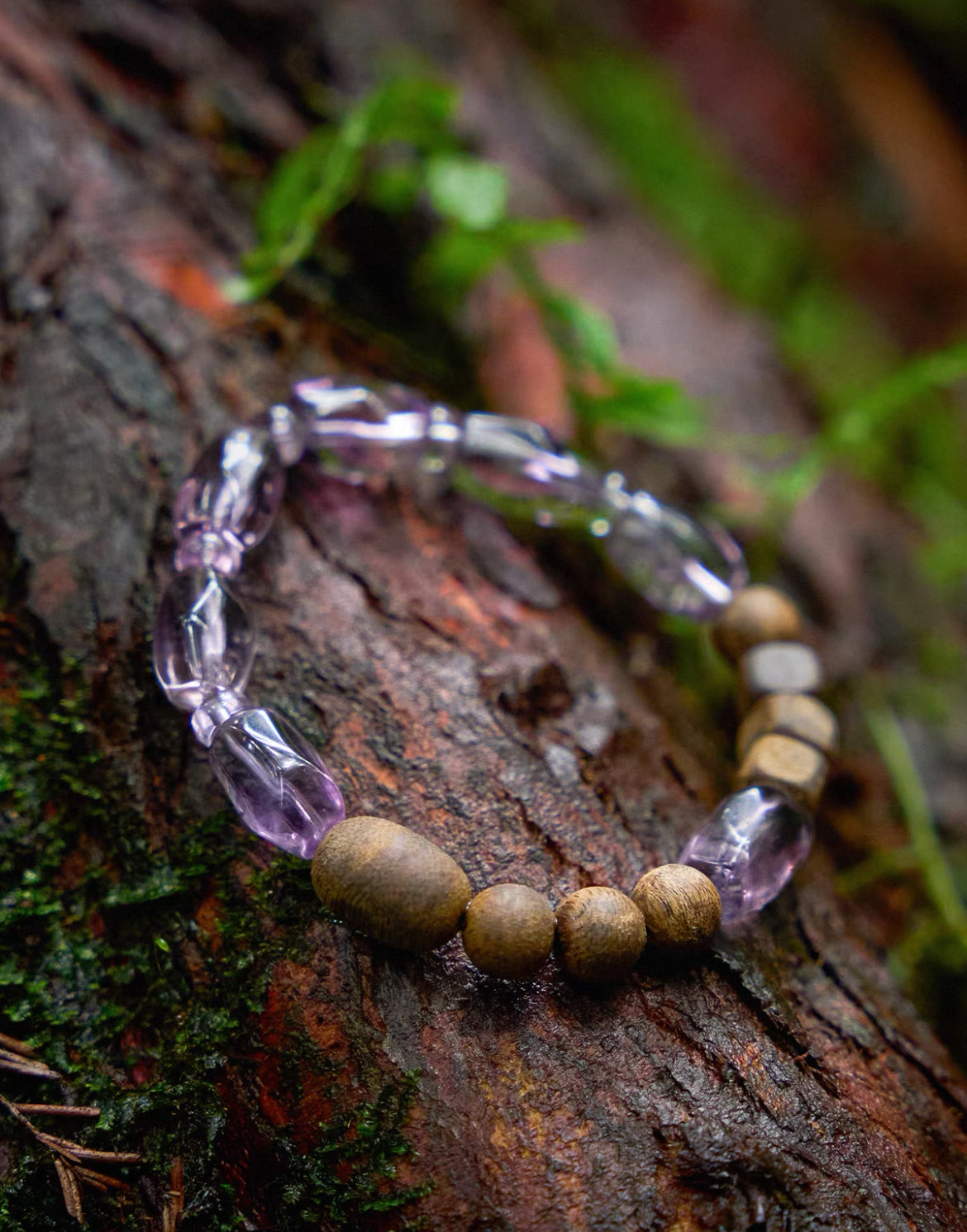Amethyst &amp; Agarwood Spiritual Healing Bracelet