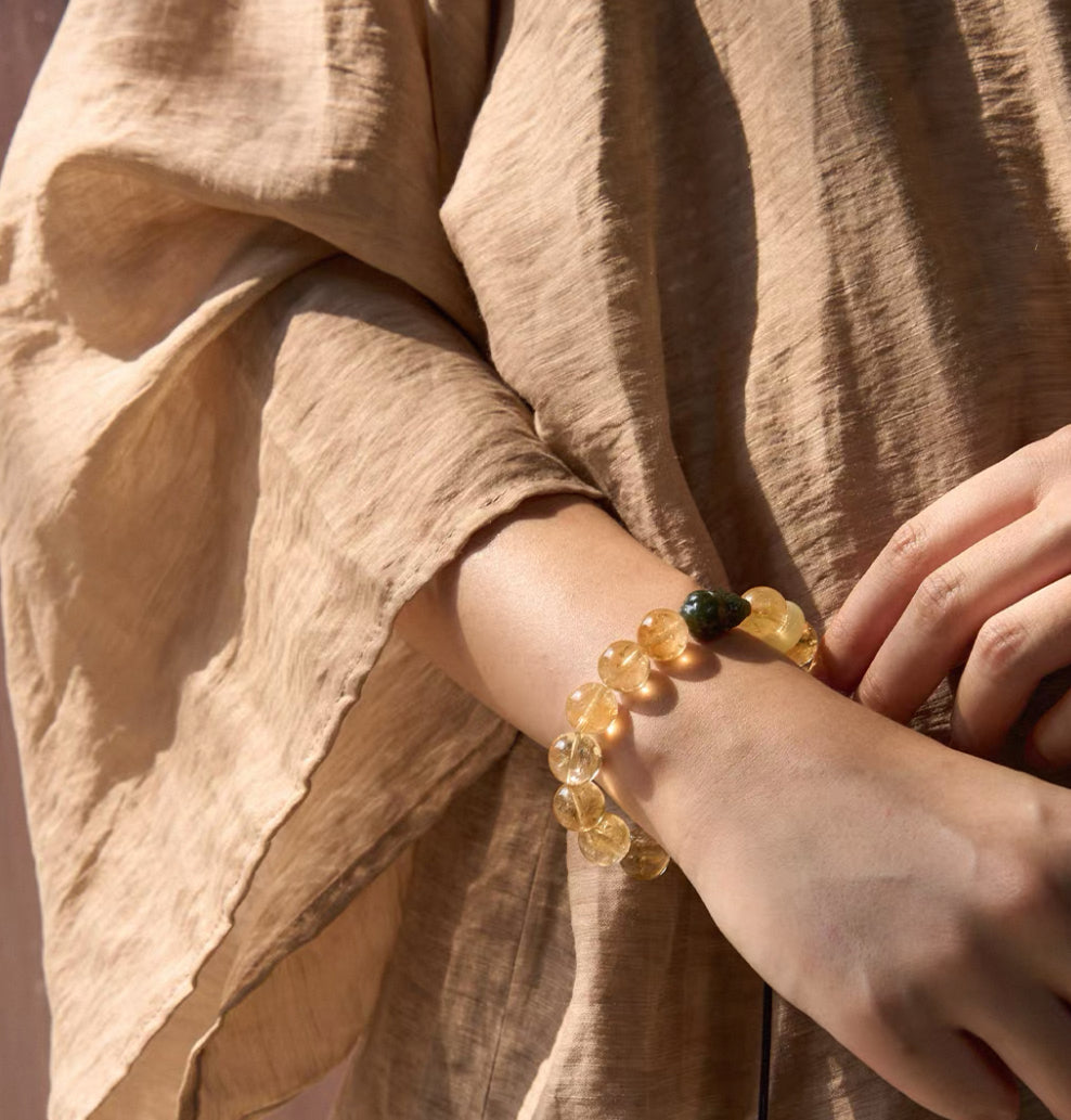 Wealth-Advancing Citrine Pixiu Bracelet