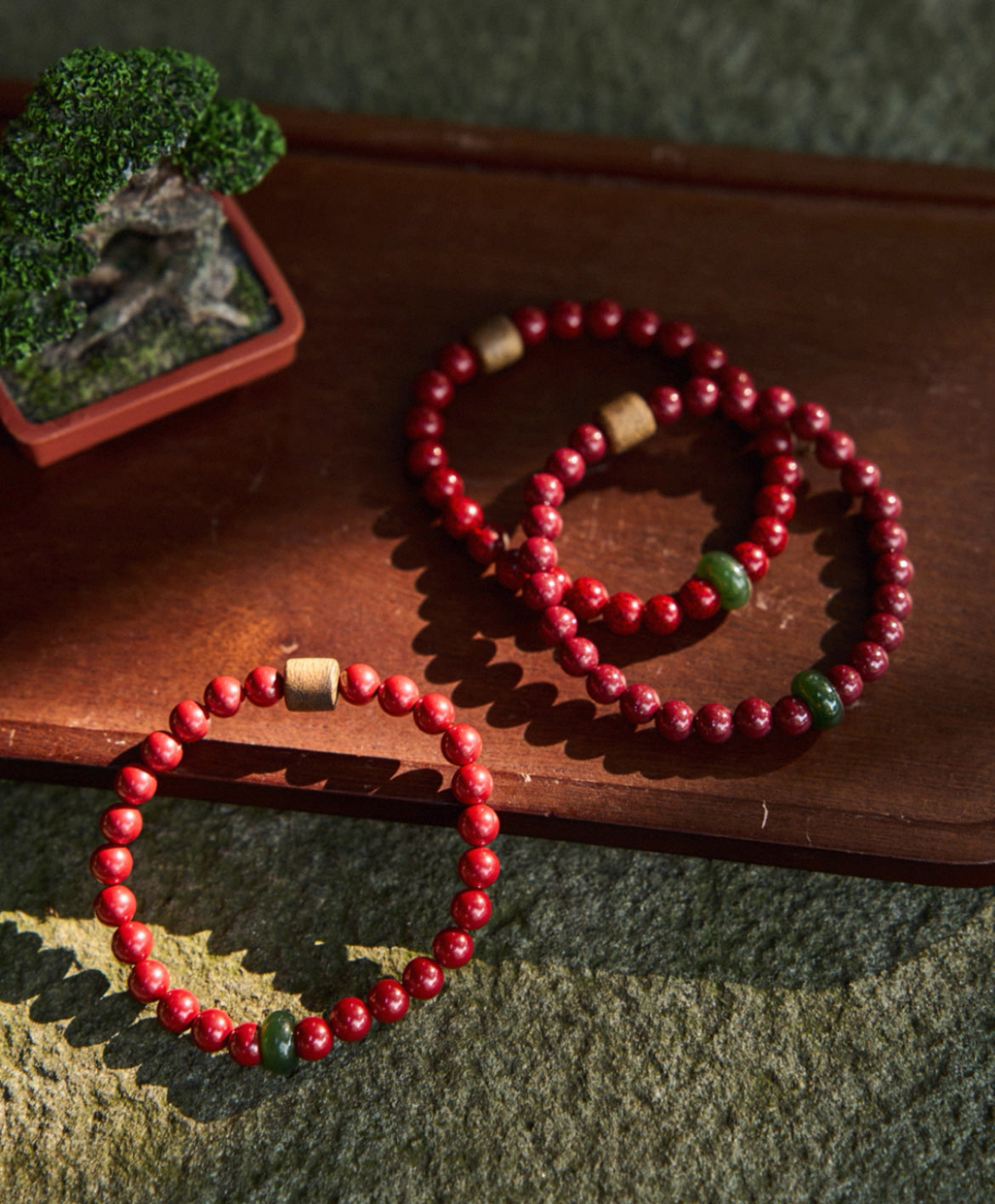 Cinnabar Jade Buckle Evil-Warding Bracelet