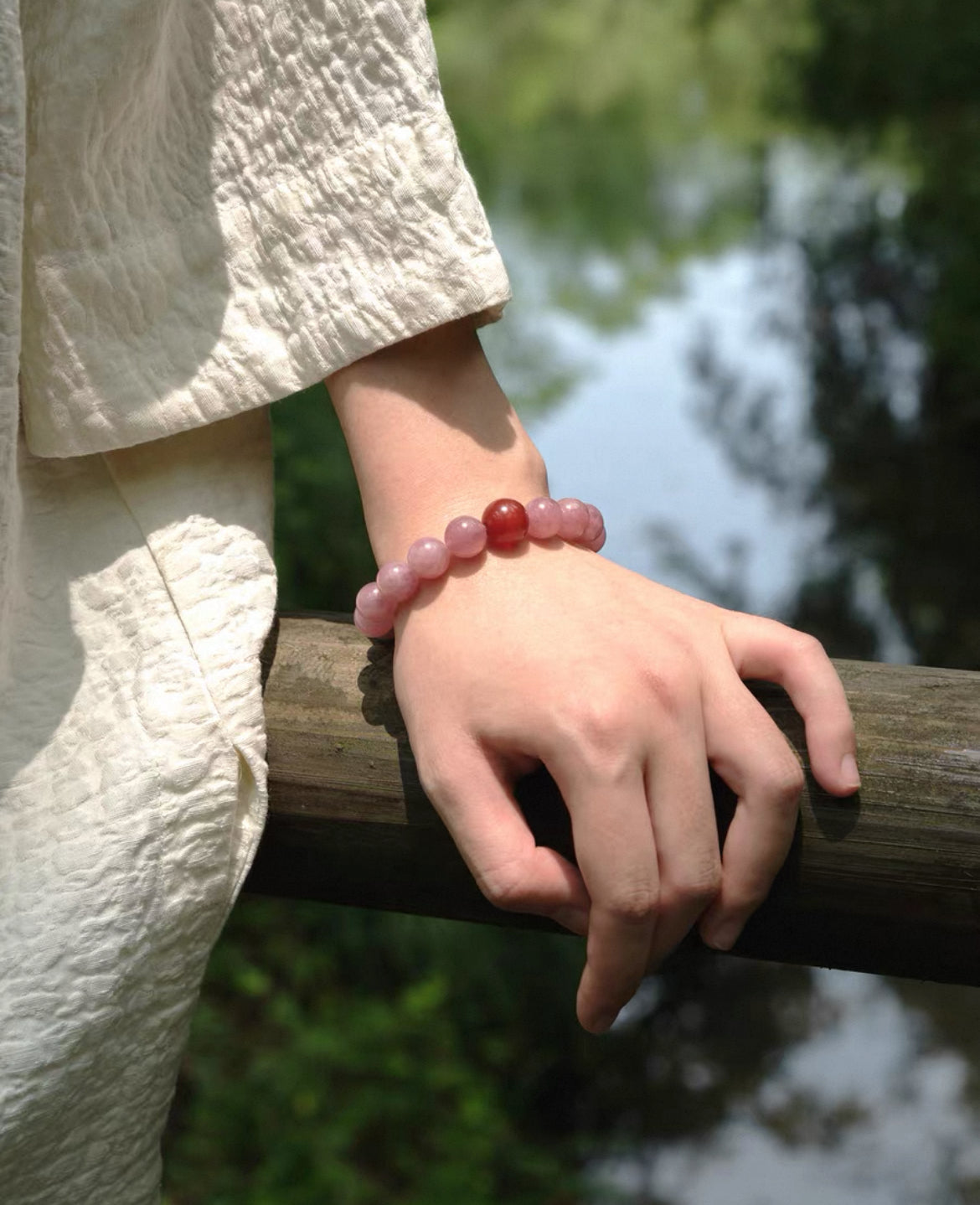 Rose Quartz & Nanhong  Lucky Bracelet