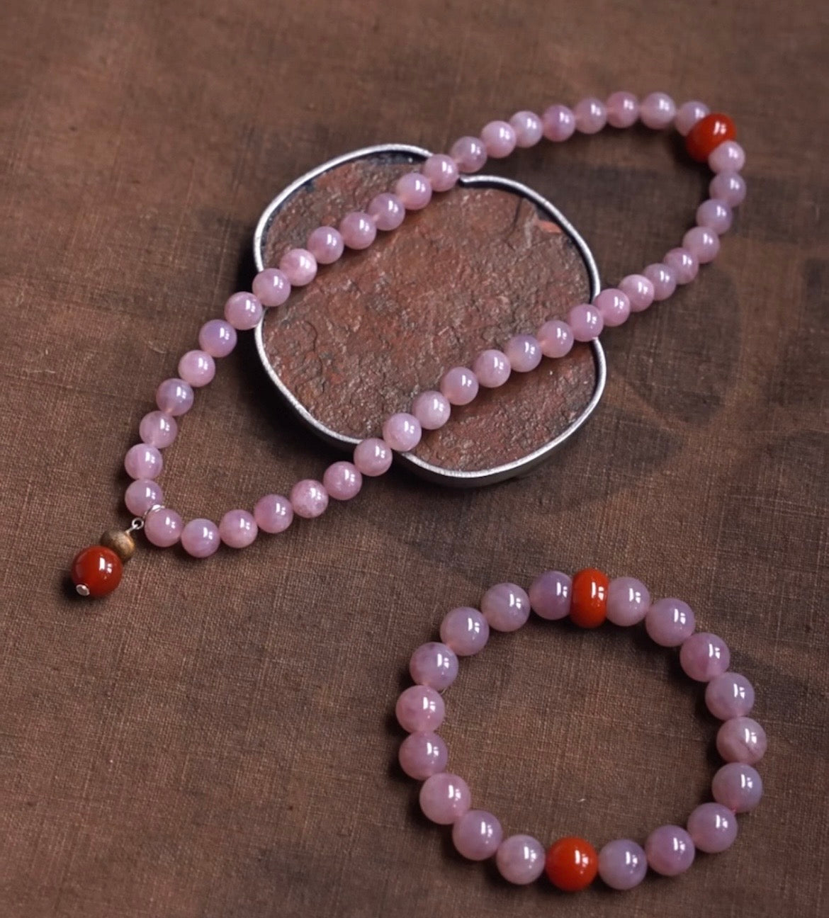 Rose Quartz & Nanhong  Lucky Bracelet