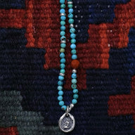 Tibetan Sacred Totem Necklace | Auspicious Stone Pendant — Handmade Turquoise for Guardian | TibetanSerenity