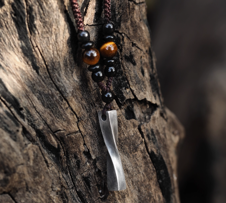 Fortune-Turning 925 Silver Pendant Necklace – Free Engraving, A Talisman of Peace — handmade Tibetan necklace