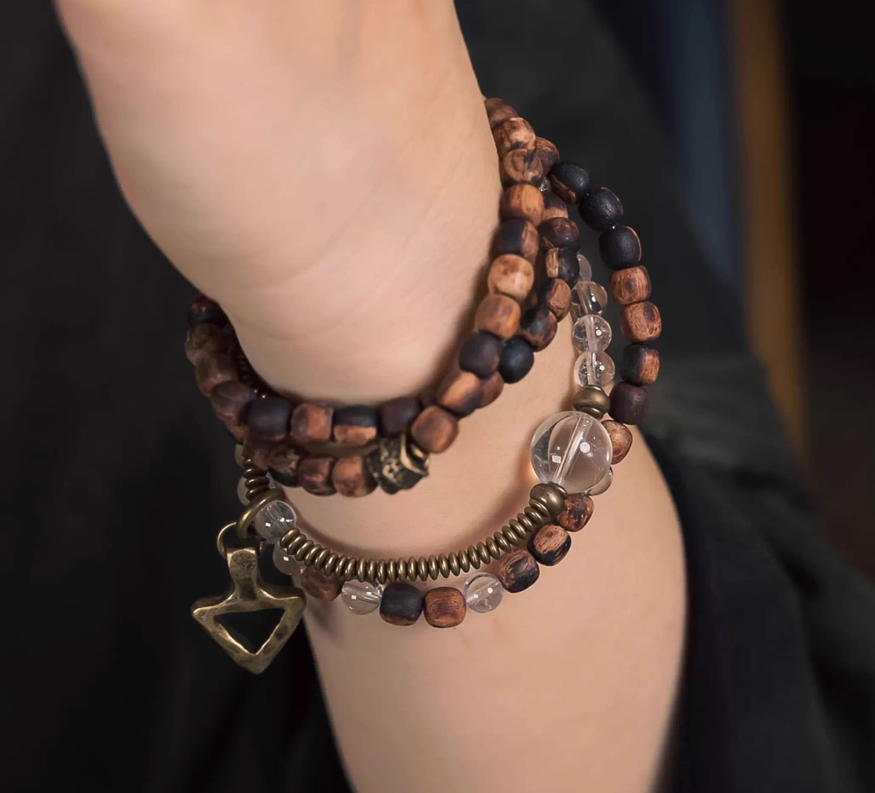 Clear Quartz mala — detail view 3