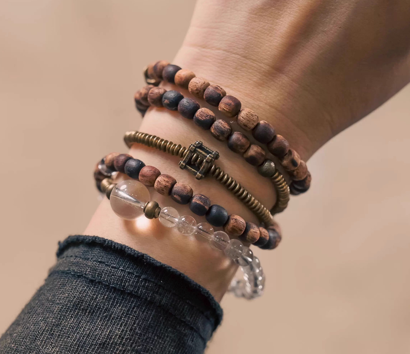 Clear Quartz mala — detail view 4