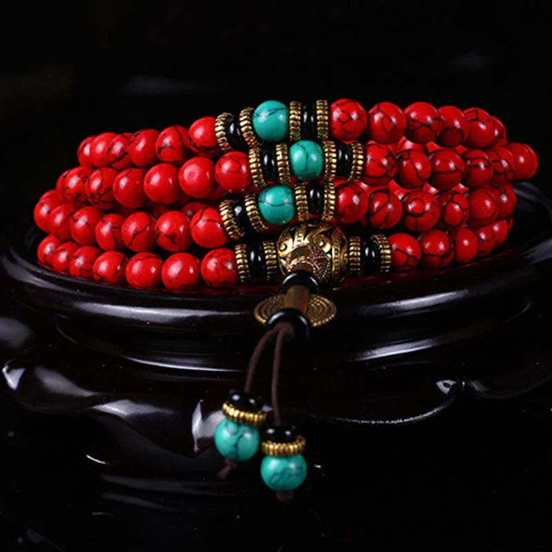 Red Turquoise mala — detail view 5