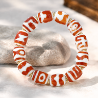 Red Dzi Bead Bracelet — handmade Tibetan jewelry
